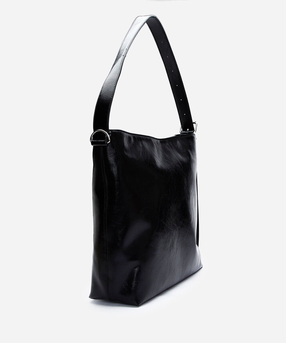 bolsa shopper glossy preta