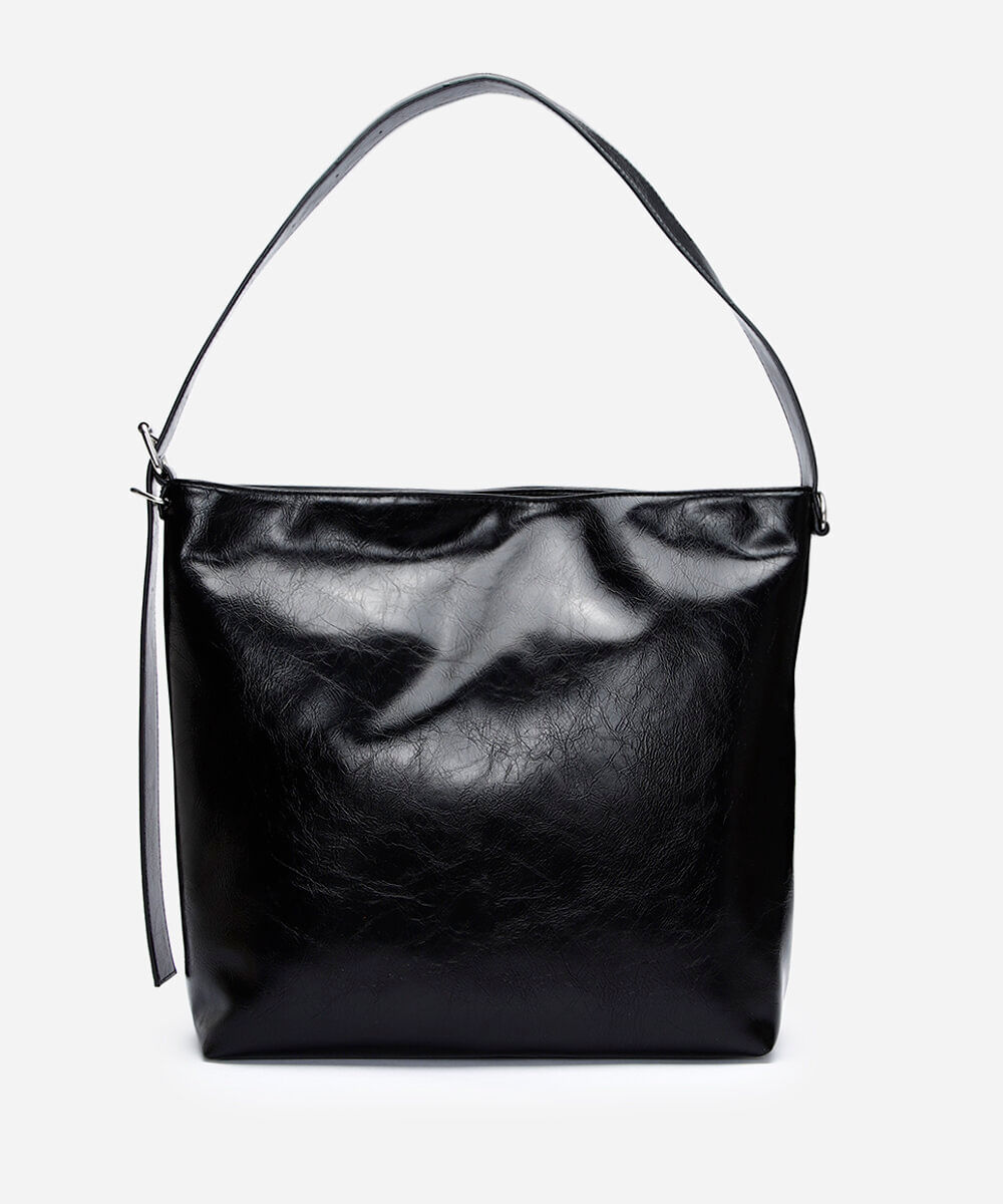 bolsa shopper glossy preta
