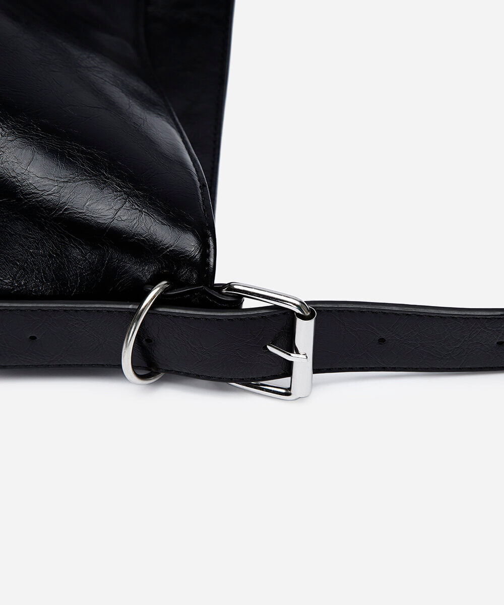 bolsa shopper glossy preta