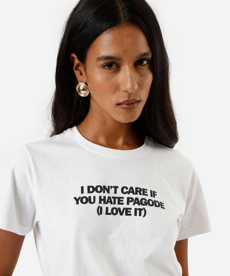 camiseta feminina i love pagode off white