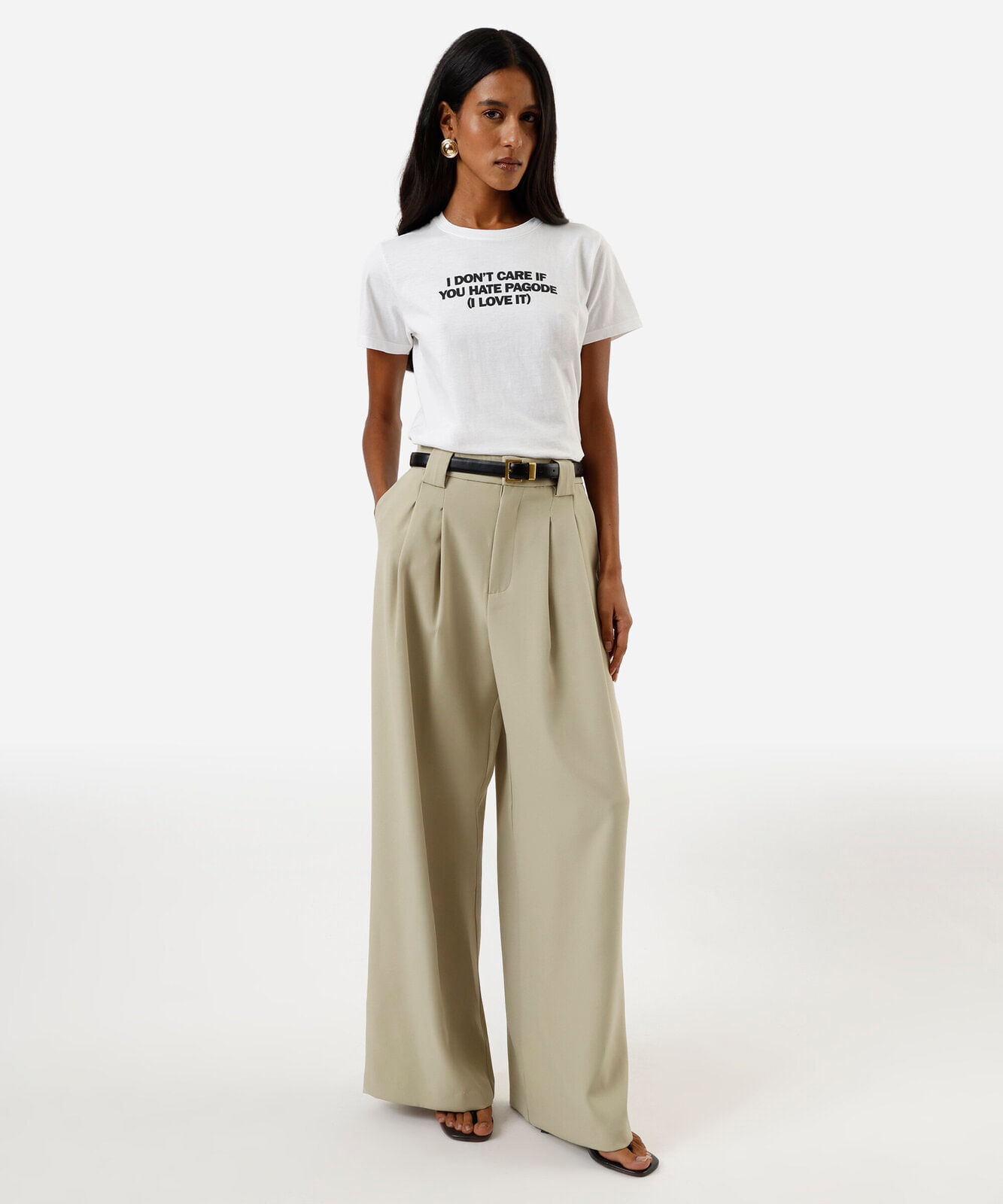 camiseta feminina i love pagode off white