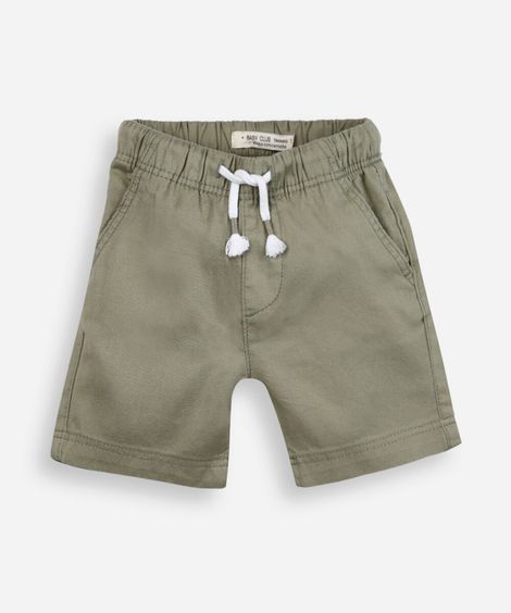 bermuda infantil de algodão com cós elástico verde