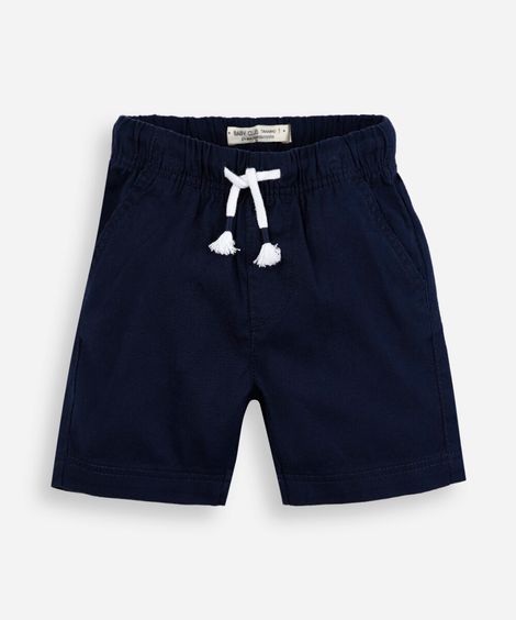 bermuda infantil de algodão com cós elástico azul