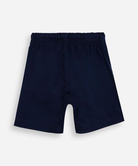 bermuda infantil de algodão com cós elástico azul