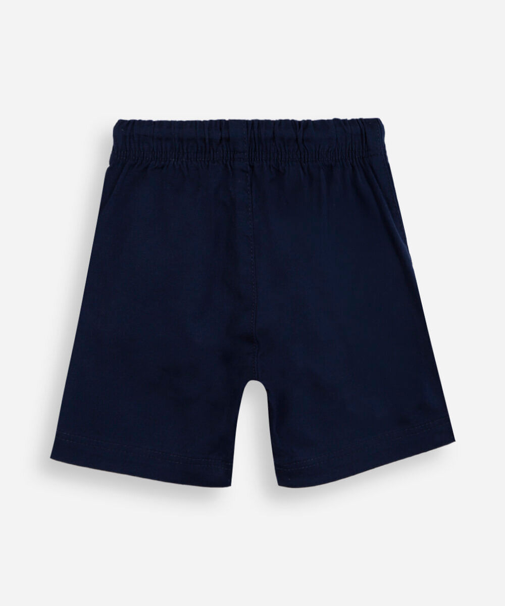 bermuda infantil de algodão com cós elástico azul