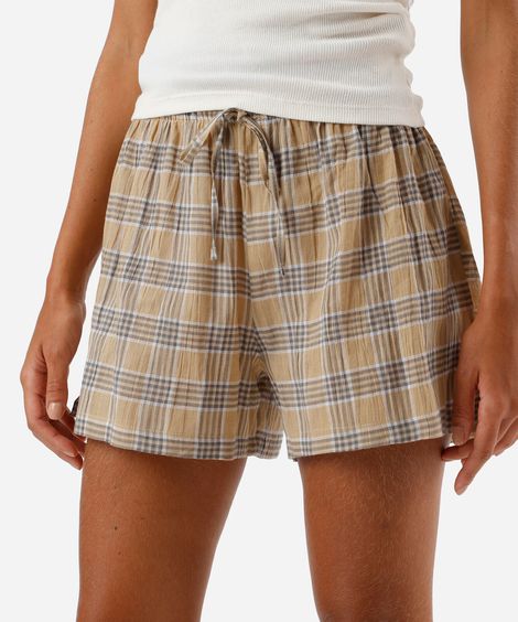 kit de 2 shorts boxer feminino em algodão estampado colorido