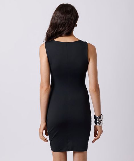 vestido curto feminino franzido mindset preto