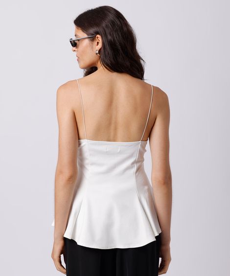 regata peplum feminina alça fina mindset off white