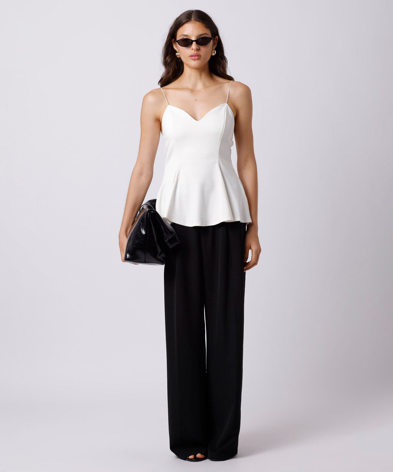 regata peplum feminina alça fina mindset off white