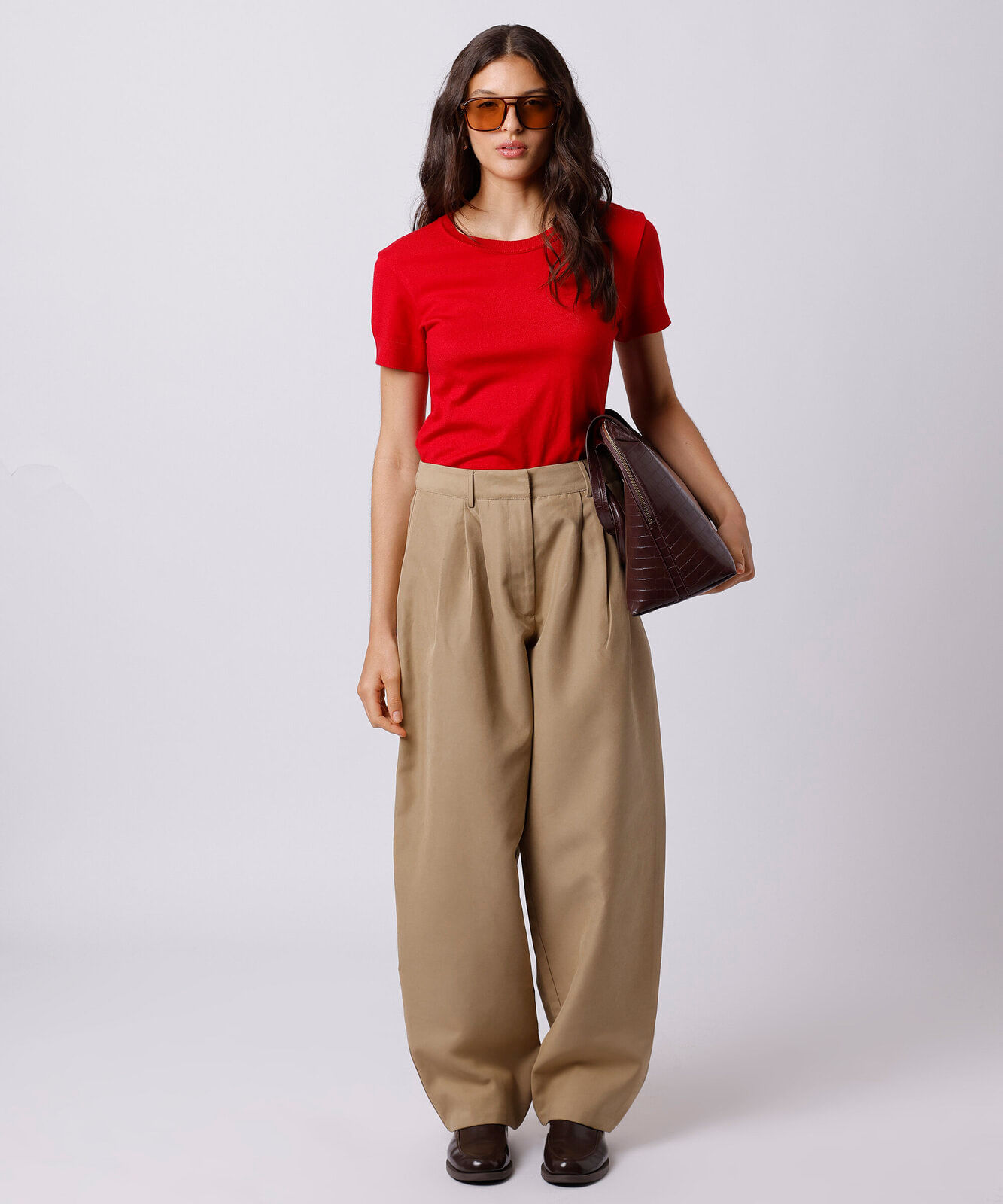 blusa feminina de tricot decote redondo mindset vermelha