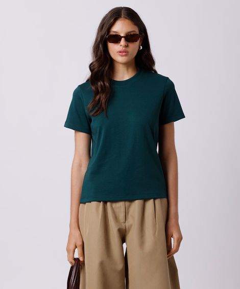 camiseta feminina de algodão slim mindset verde