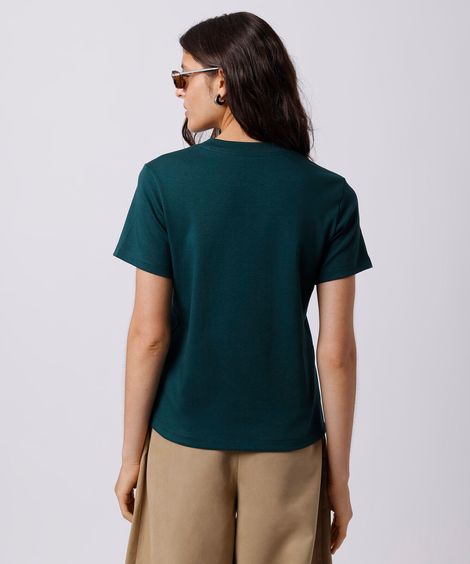 camiseta feminina de algodão slim mindset verde