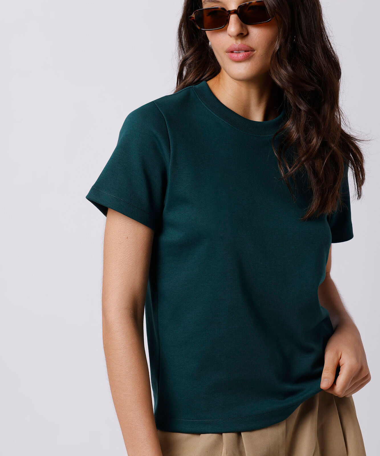 camiseta feminina de algodão slim mindset verde
