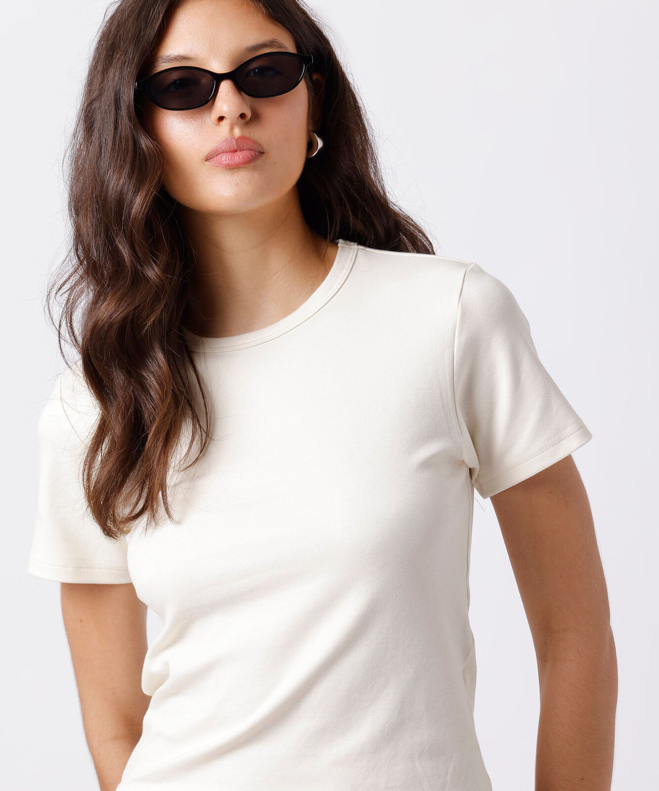 camiseta feminina de algodão peruano mindset off white