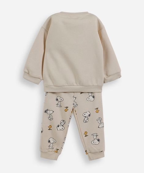 conjunto infantil snoopy bege