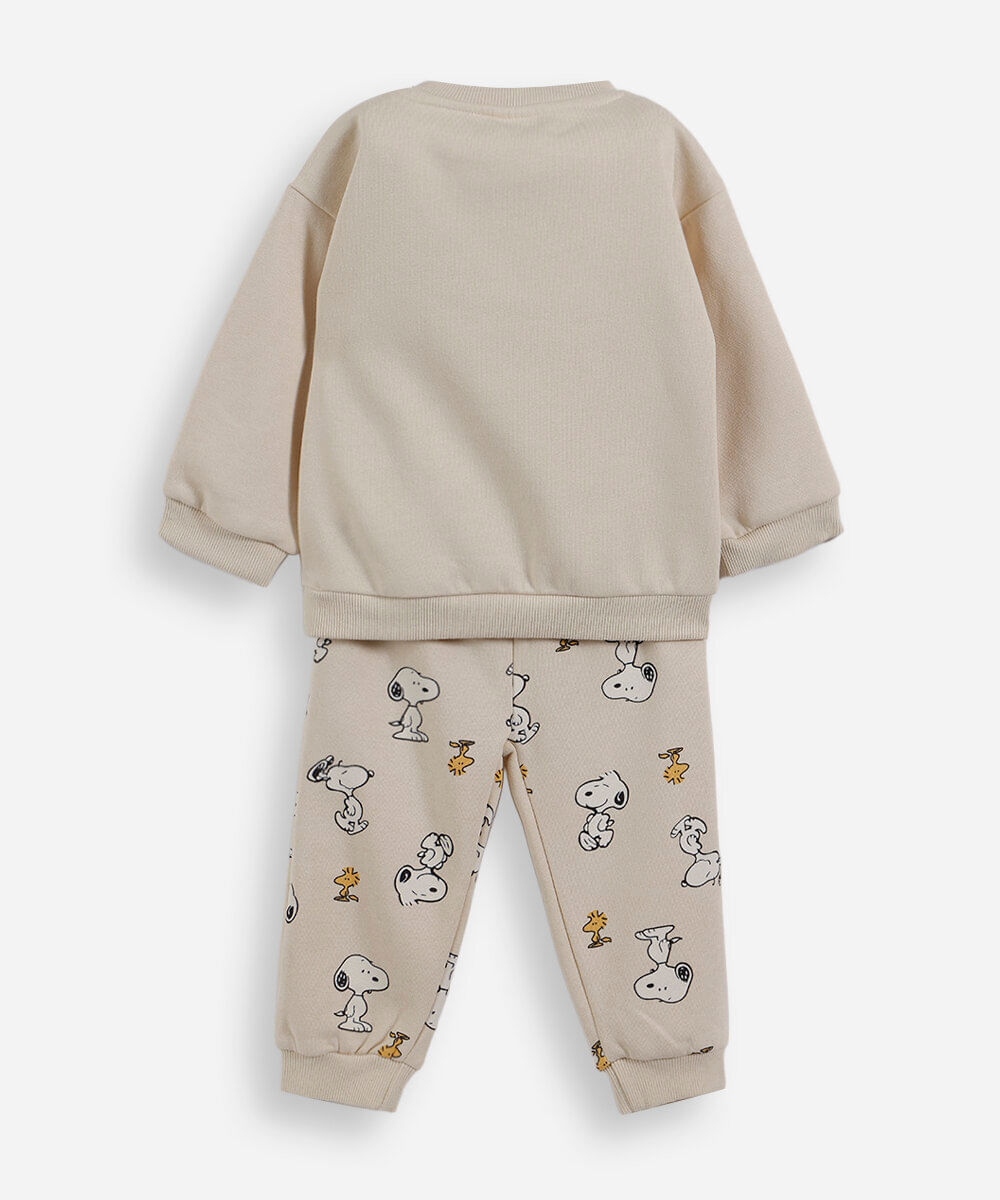 conjunto infantil snoopy bege
