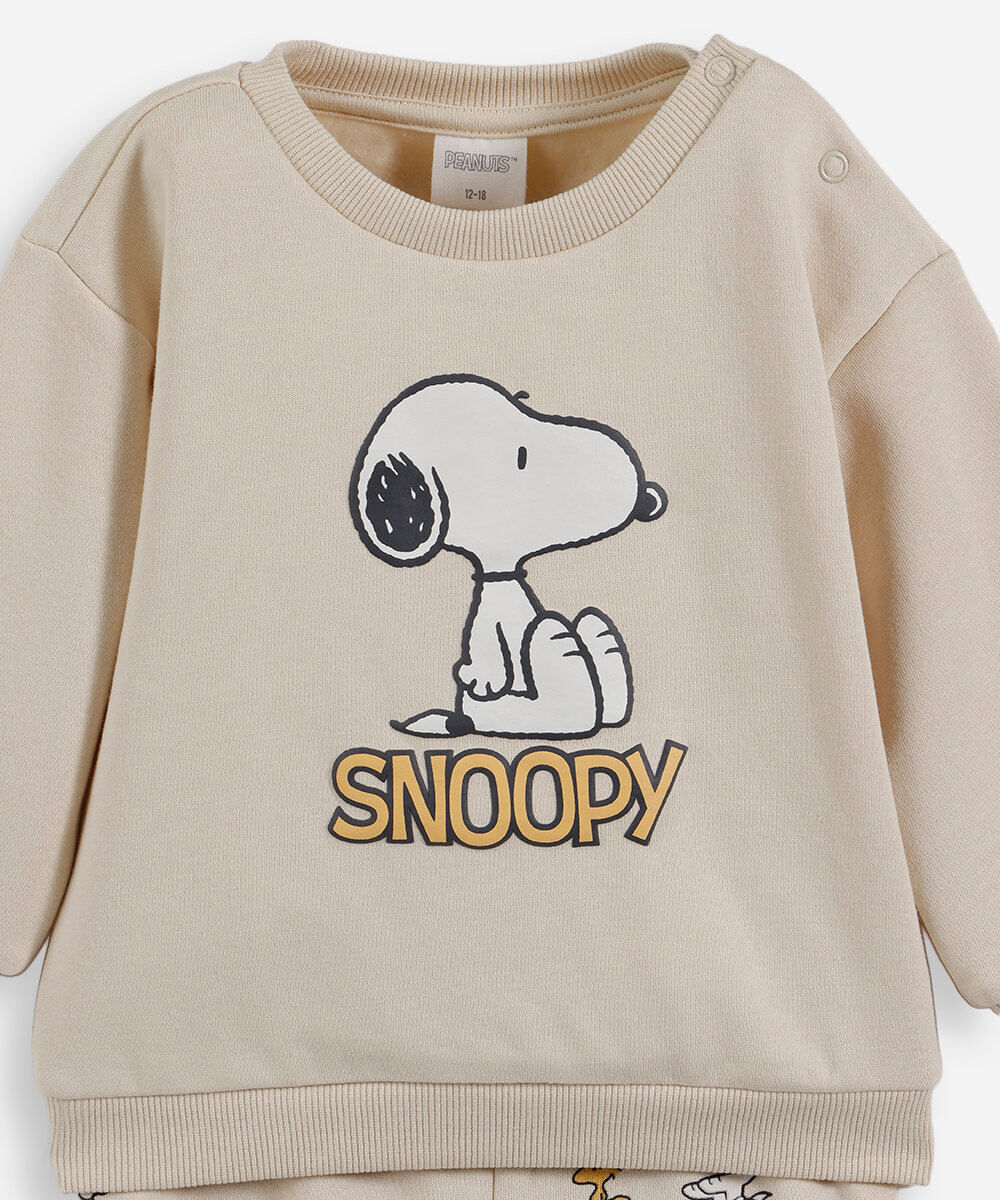 conjunto infantil snoopy bege