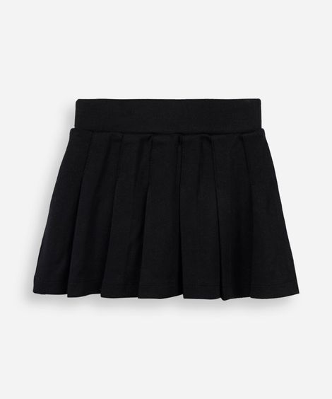saia infantil malha plissada preta
