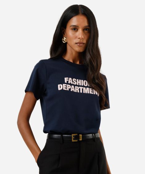 camiseta feminina de algodão fashion department azul
