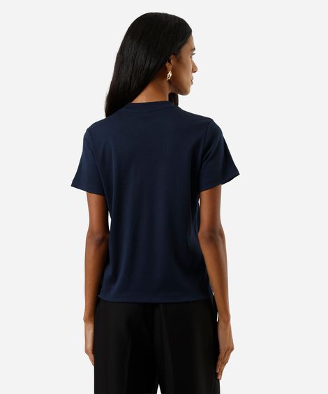 camiseta feminina de algodão fashion department azul