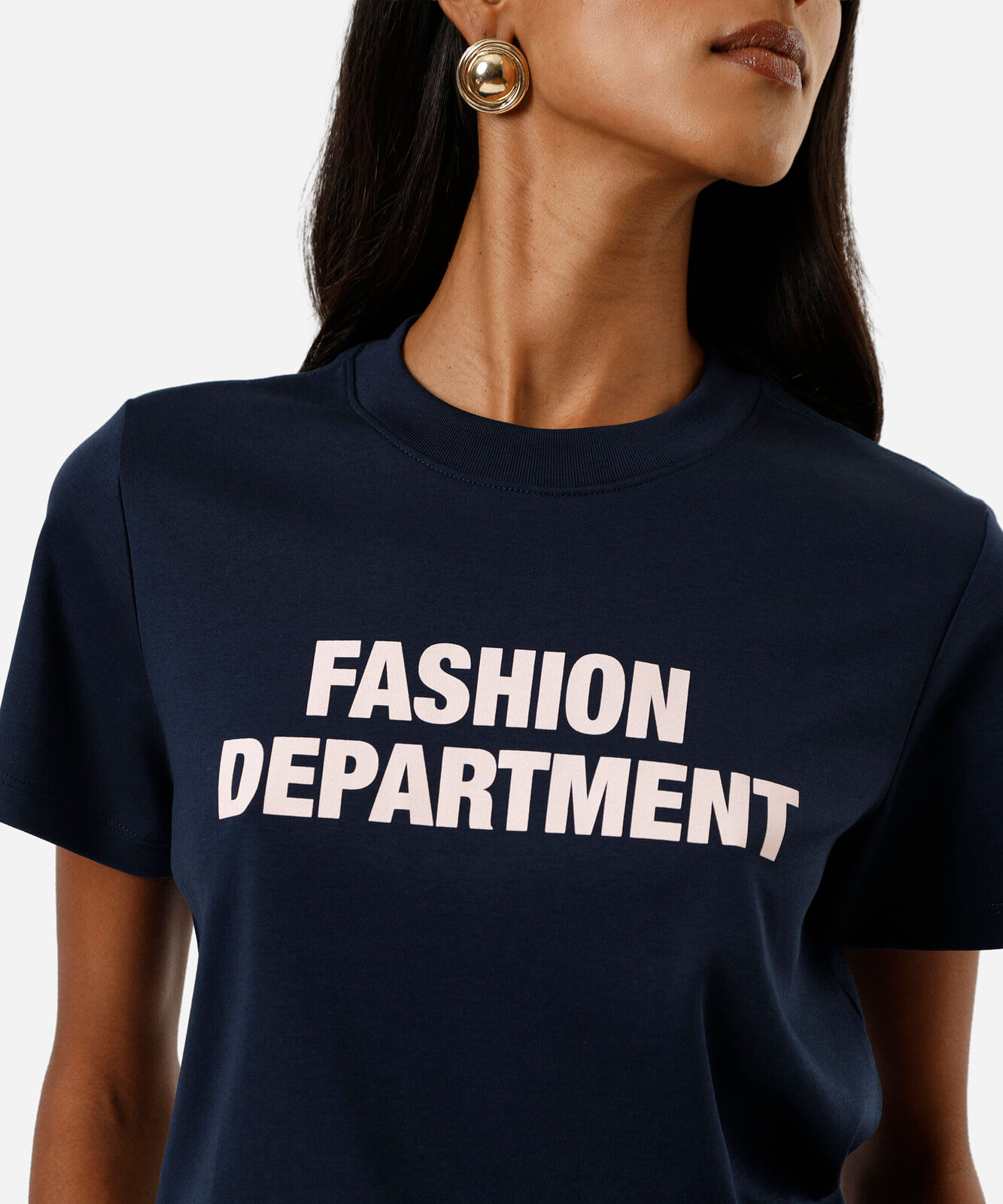 camiseta feminina de algodão fashion department azul