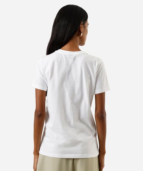 camiseta feminina de algodão estampada off white