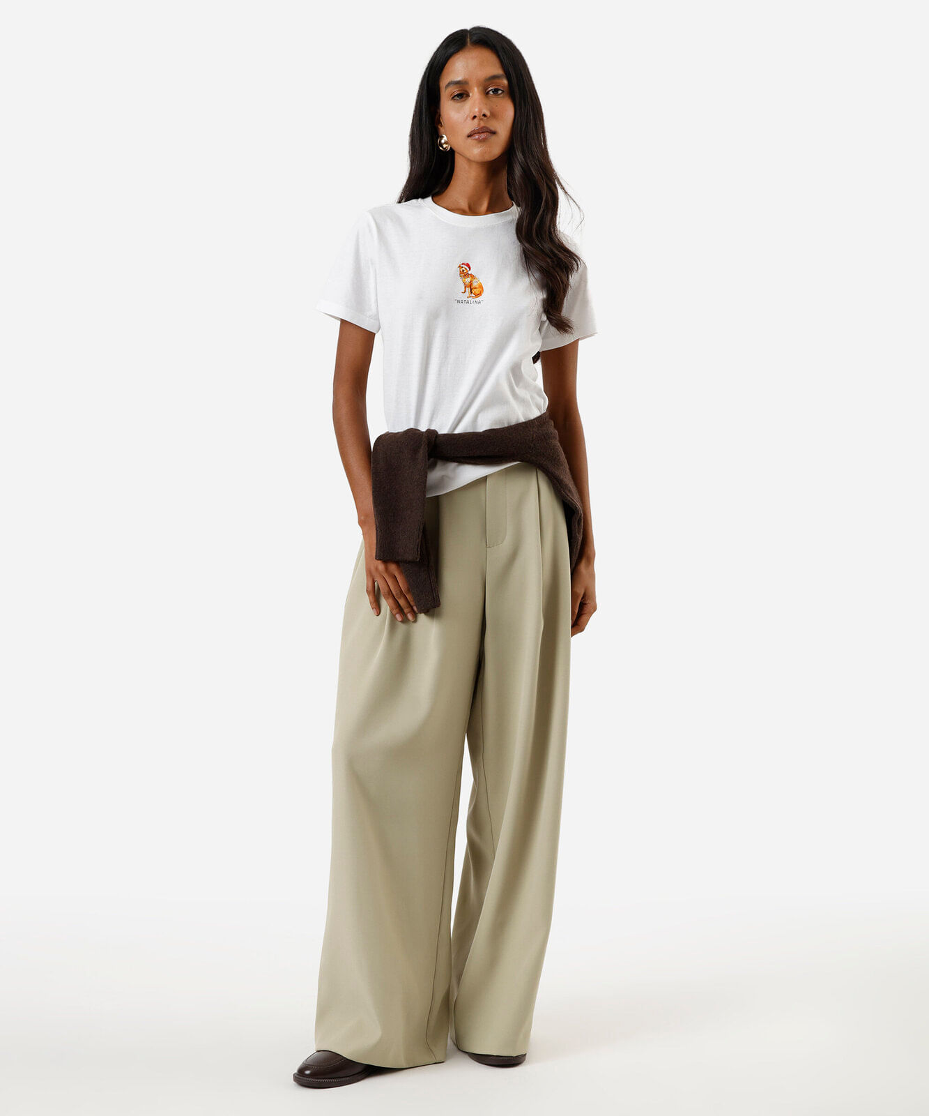 camiseta feminina de algodão estampada off white
