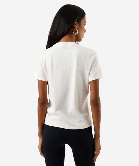camiseta feminina de algodão estampada off white