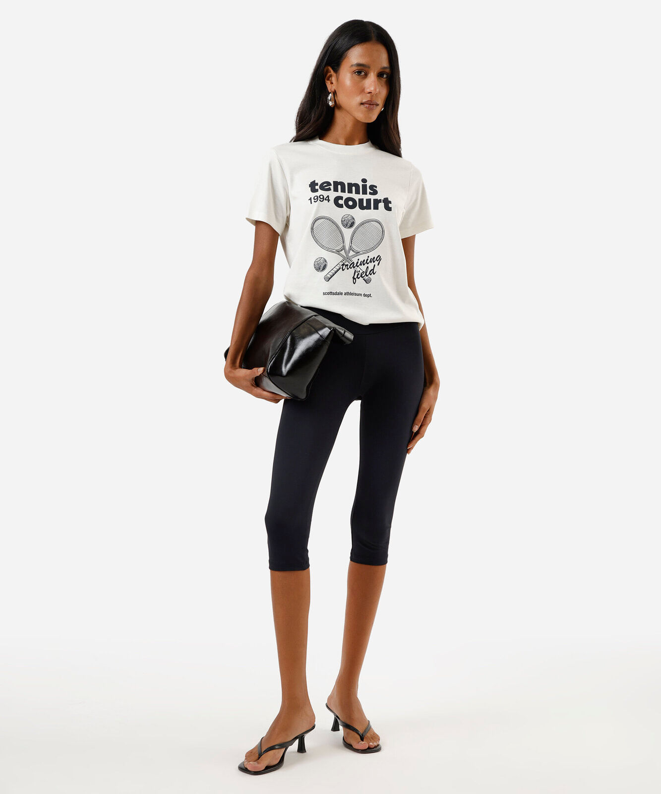 camiseta feminina de algodão estampada off white