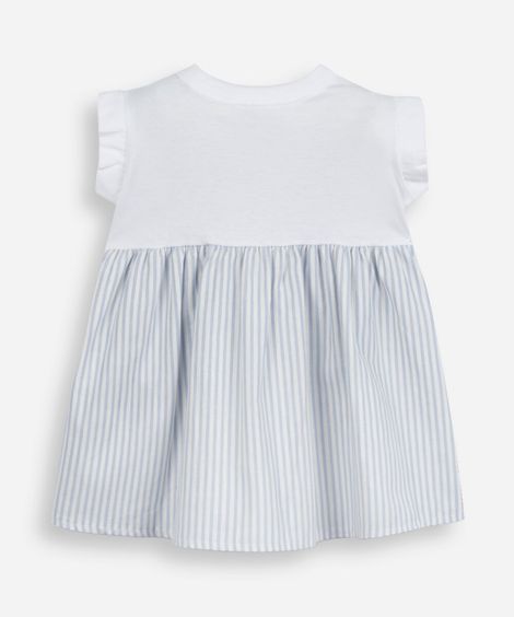 vestido infantil saia listrada  off white