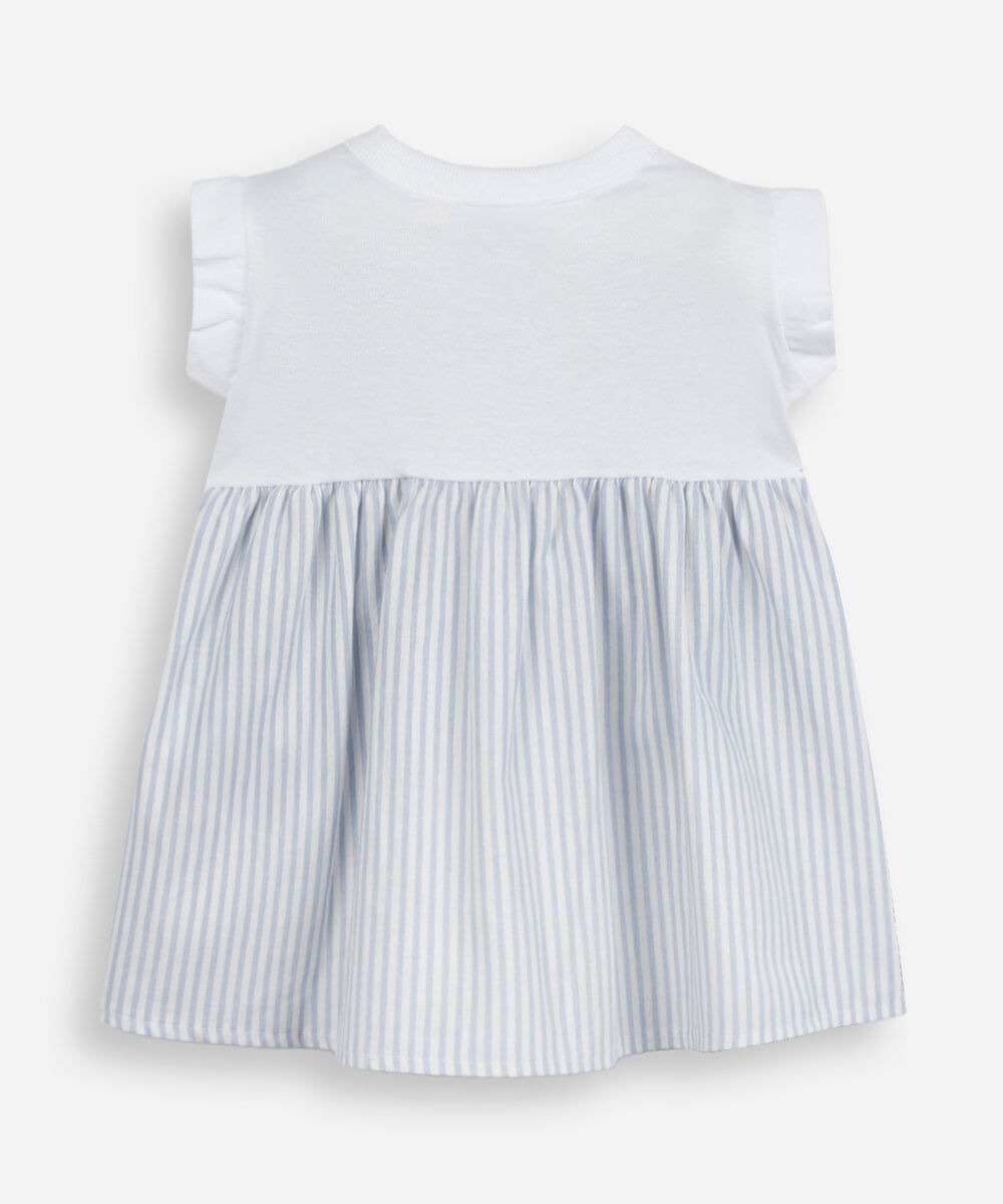 vestido infantil saia listrada  off white