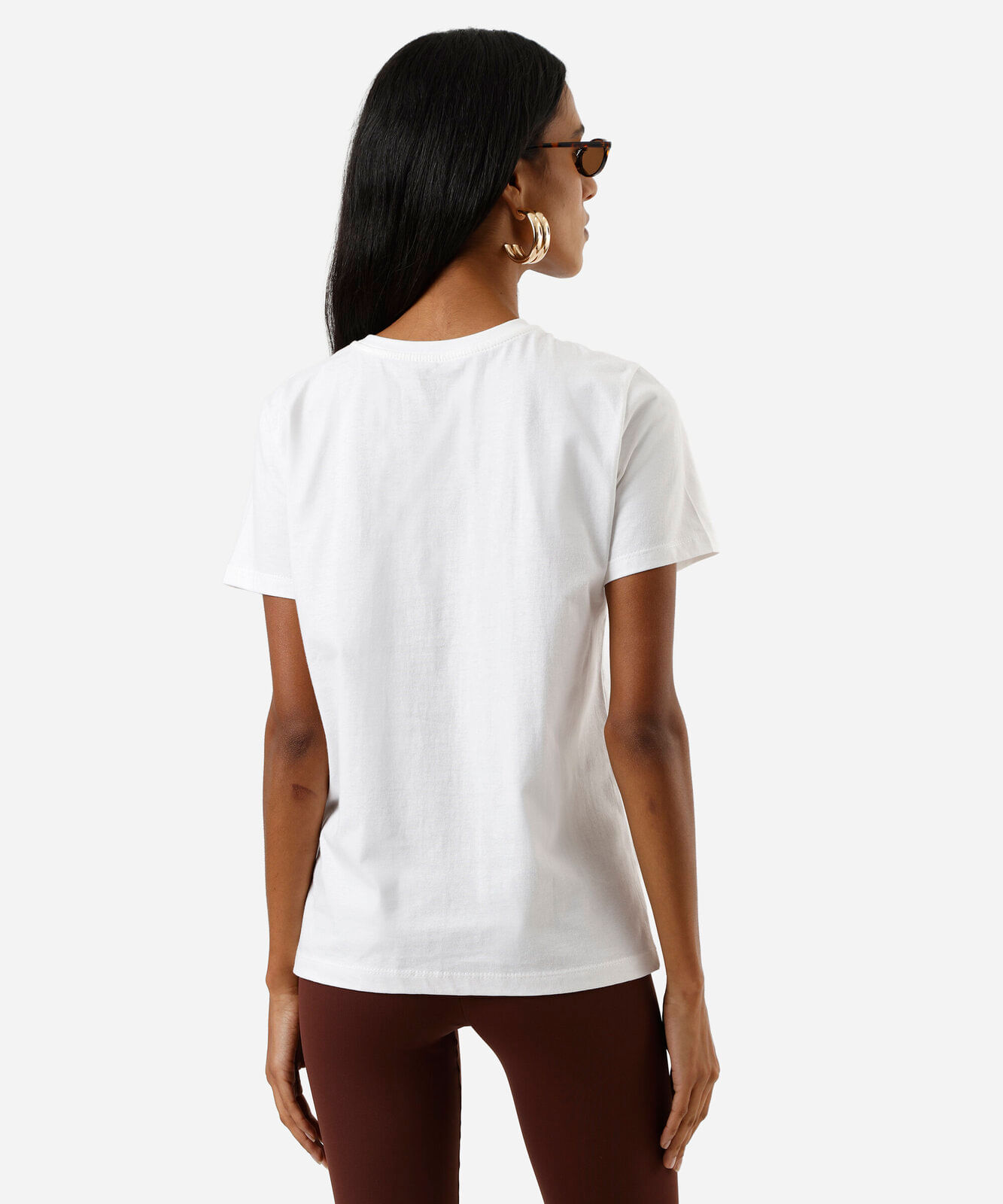 camiseta feminina de algodão estampada off white