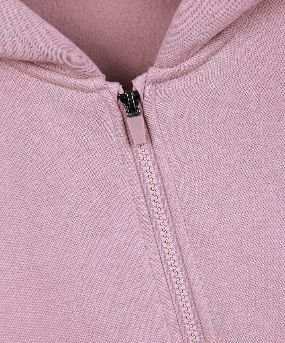 blusão de moletom juvenil com zíper rosa