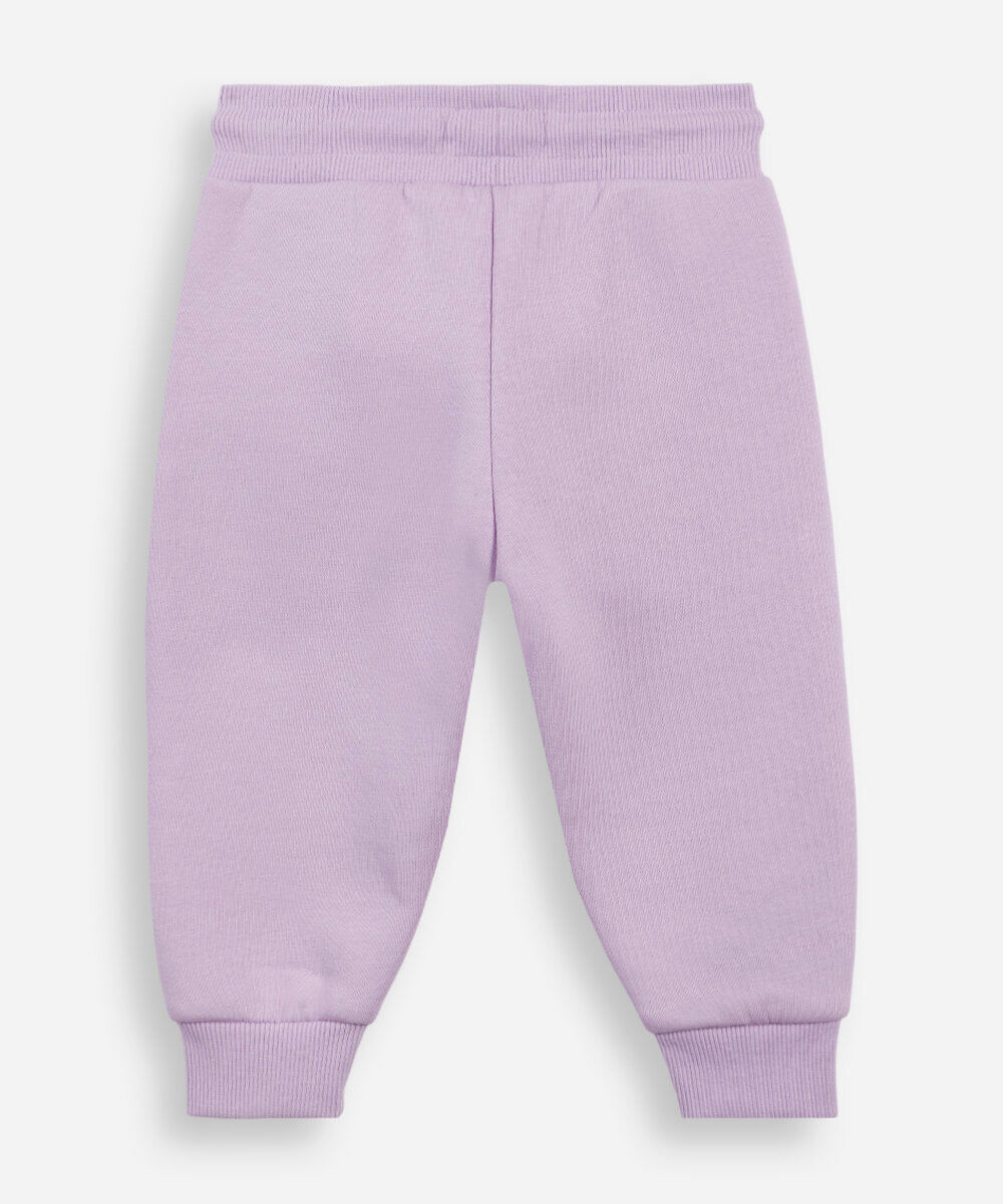 calça infantil jogger básica moletom lilás