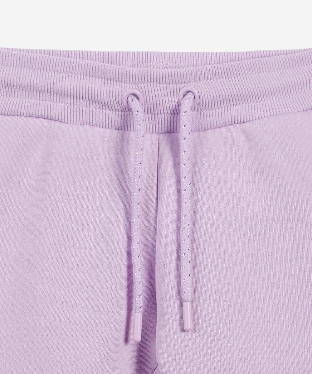 calça infantil jogger básica moletom lilás
