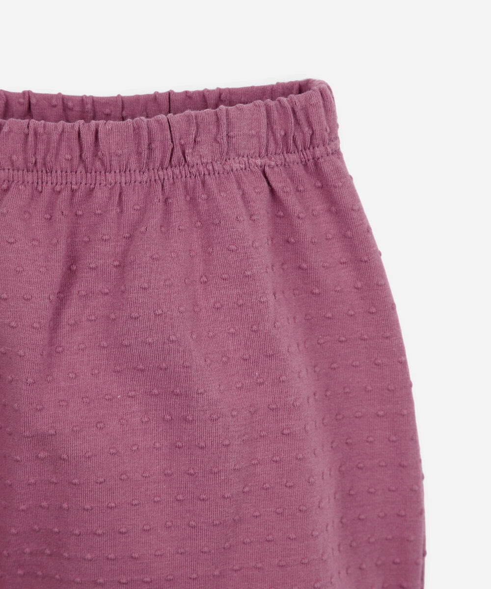 conjunto infantil manga curta malha bolinha rosa