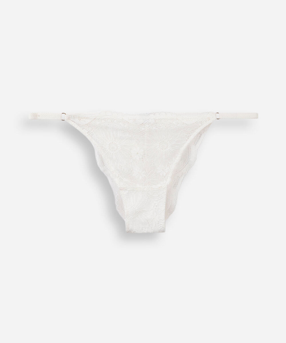 kit de 2 calcinhas string feminino com renda floral colorido