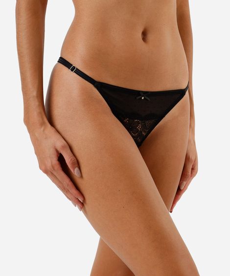 kit de 2 calcinhas fio dental feminina com renda colorido