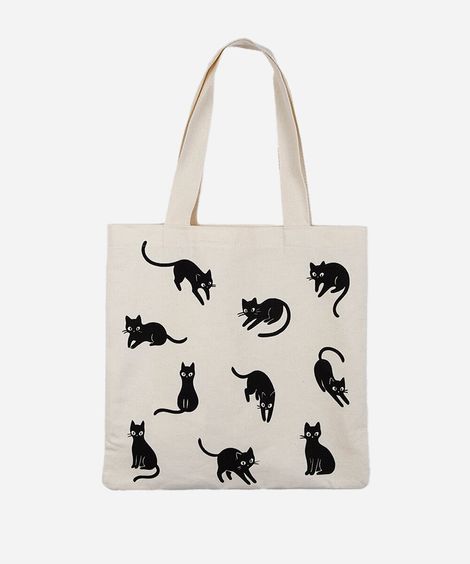 ecobag de algodão gatos bege