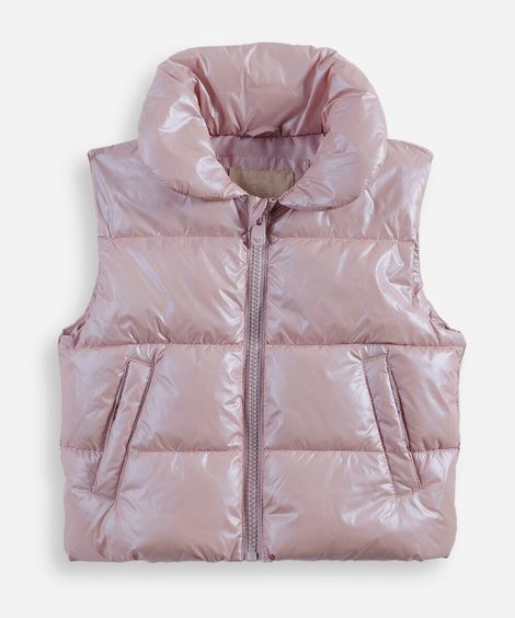 colete puffer infantil rosa
