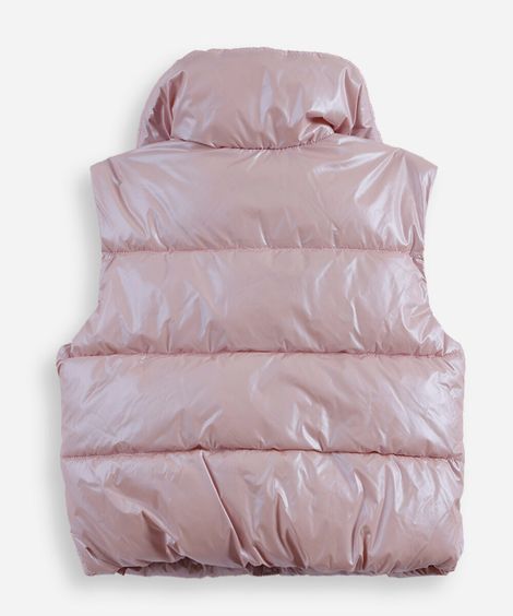 colete puffer infantil rosa
