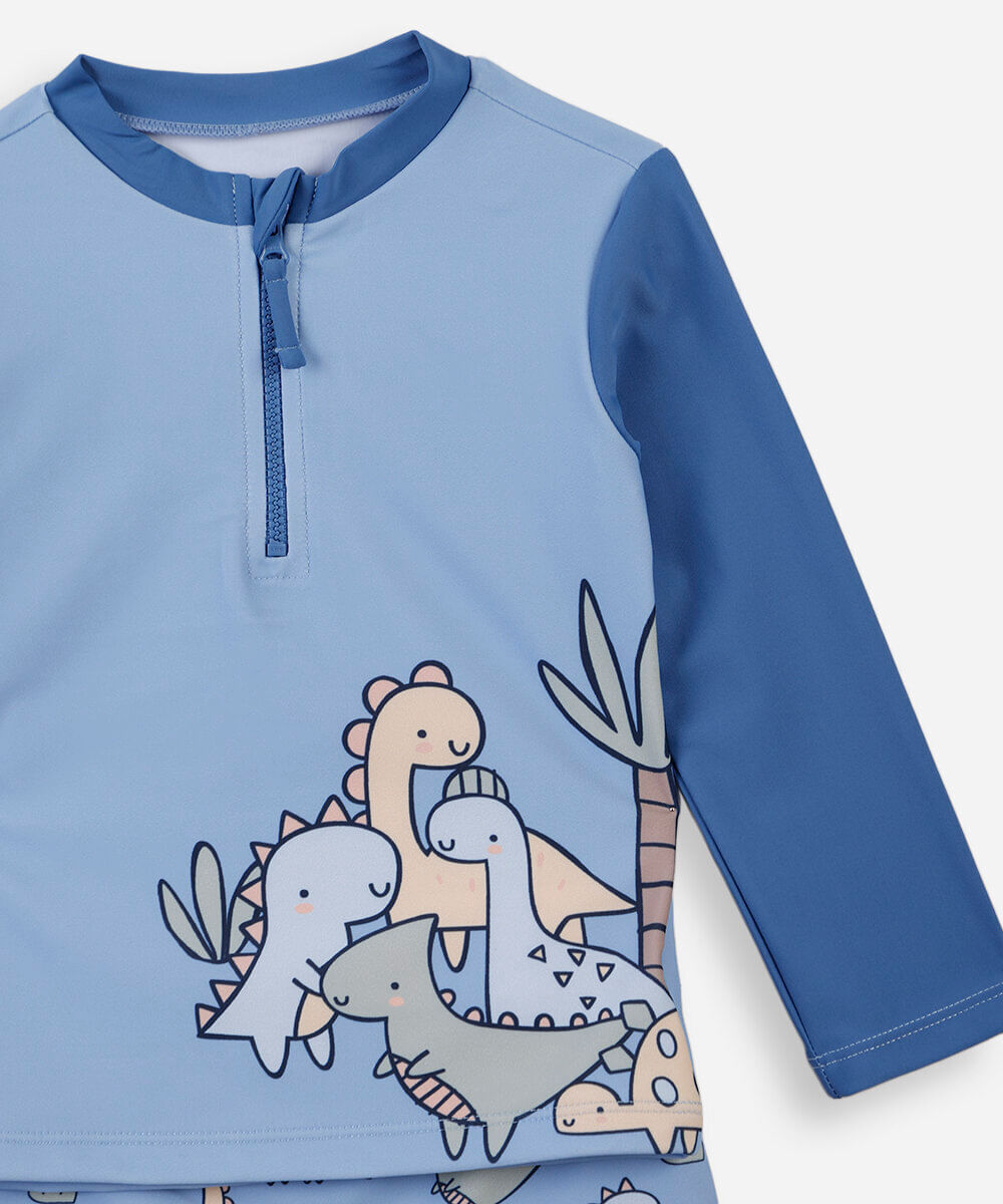 conjunto baby praia dinossauro colorido