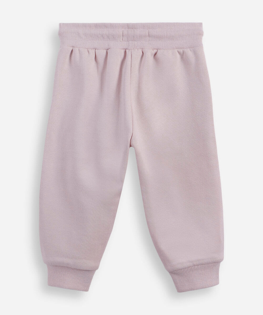 calça infantil jogger básica moletom lilás