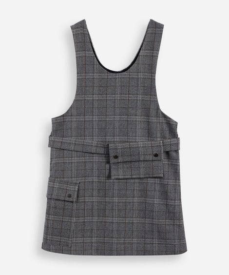 salopete infantil com pochete xadrez colorido