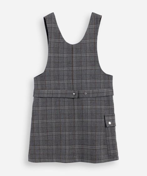 salopete infantil com pochete xadrez colorido