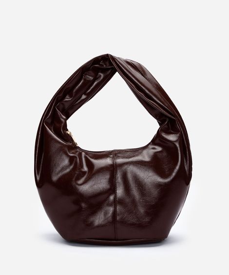bolsa shoulder glossy marrom
