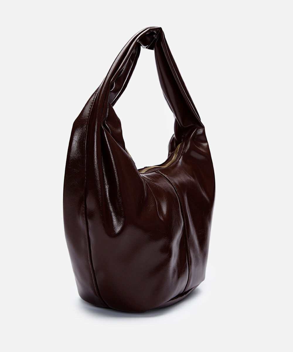 bolsa shoulder glossy marrom