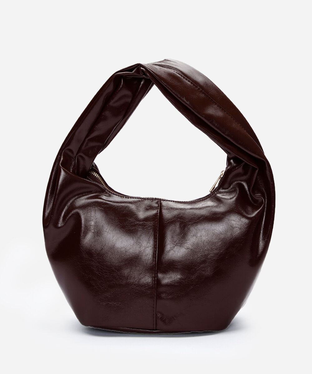 bolsa shoulder glossy marrom