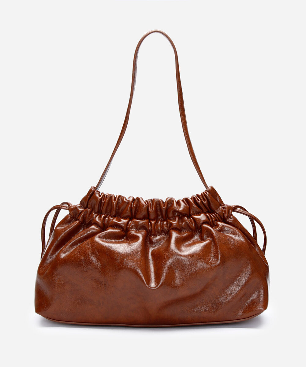 bolsa shoulder tachas marrom
