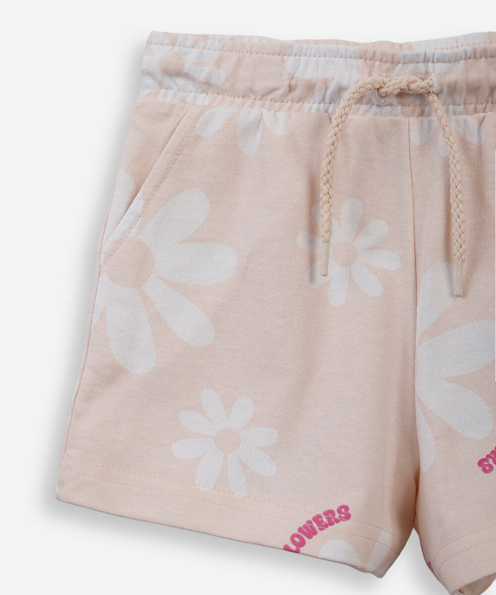 conjunto curto infantil de algodão estampado colorido